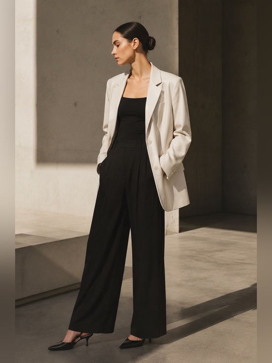 Wilfred Jackets & Blazers - Wilfred Aritzia Ivory Faux Leather Oversized Longline Blazer M